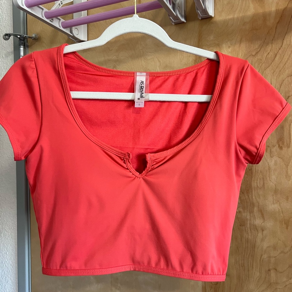 AsRevival Coral Pink Crop Top